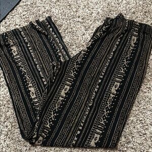 Coldwater Creek Black and Tan Patterned Pants